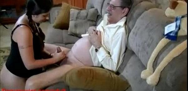  Pregnent Daughter Back at home daddy does doggy fuck